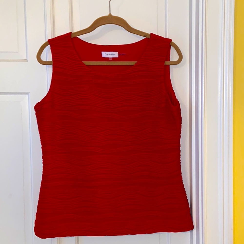 Calvin Klein Red Sleeveless Tank Top